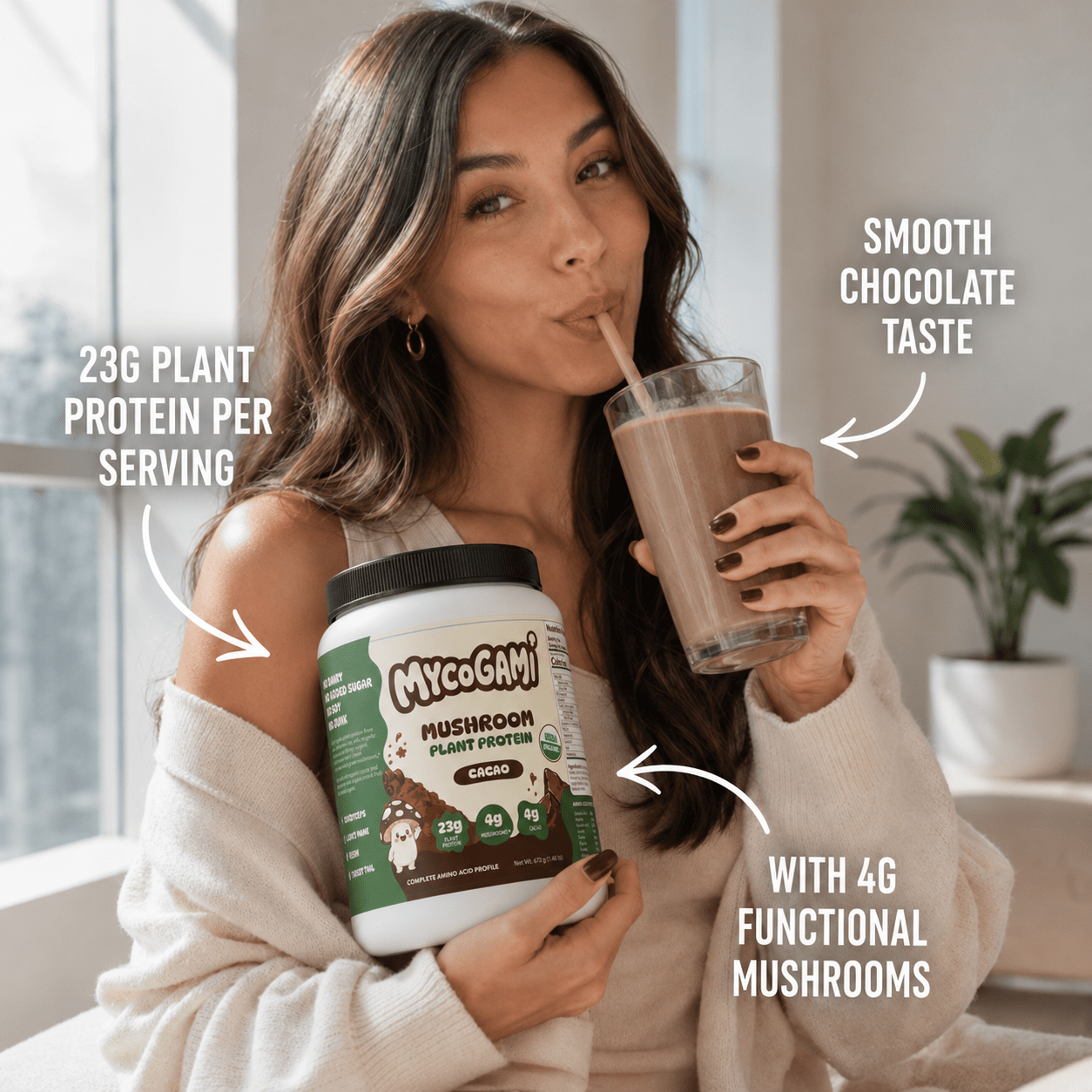 MycoGami Organic Mushroom Plant Protein - Cacao - MycoGami