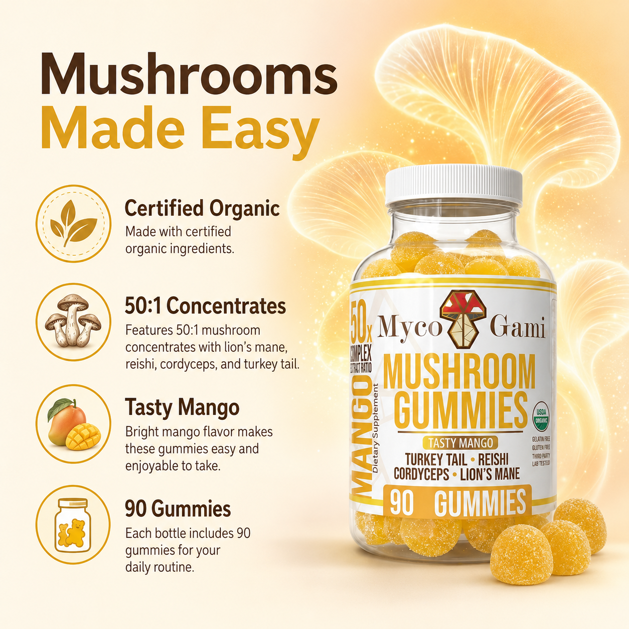 MycoGami Organic Mushroom Gummies