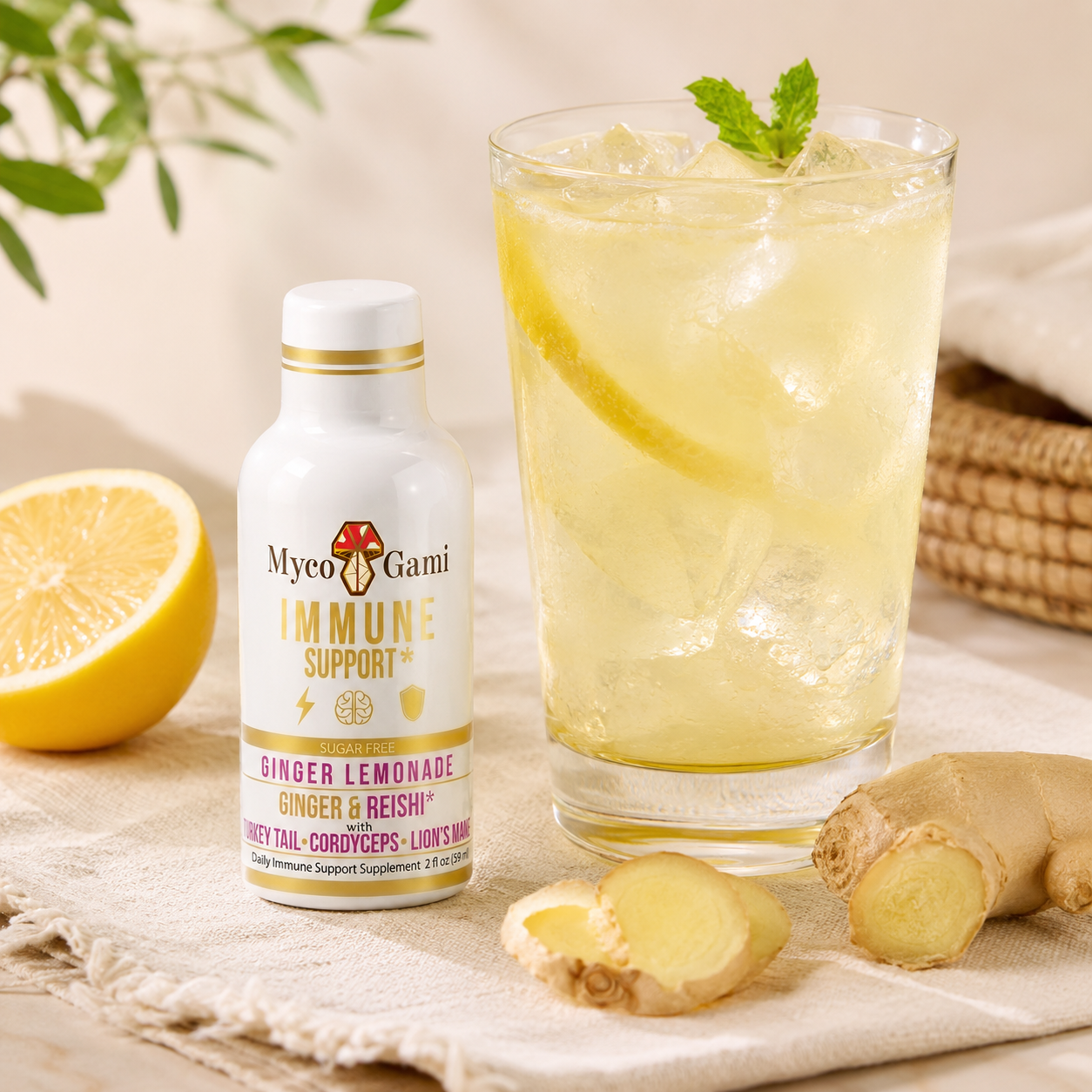 MycoGami Mushroom Shot - Ginger Lemonade