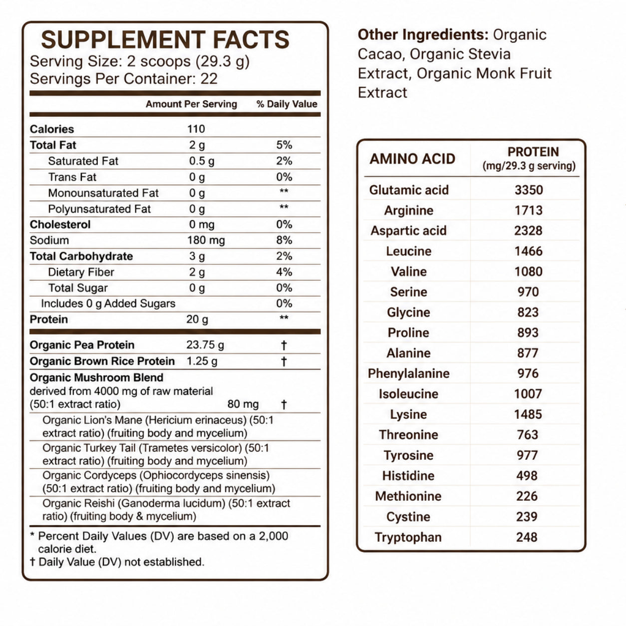 MycoGami Organic Mushroom Plant Protein - Cacao