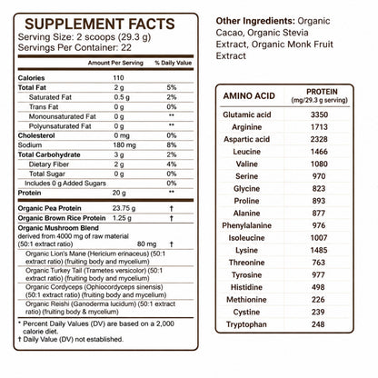 MycoGami Organic Mushroom Plant Protein - Cacao