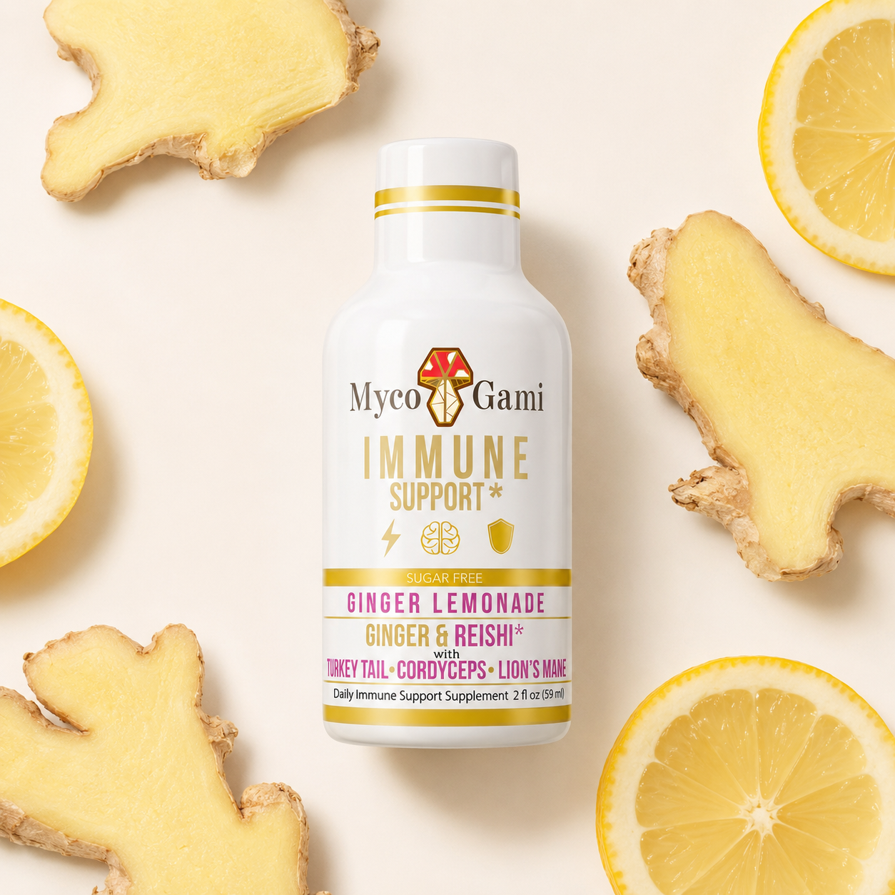 MycoGami Mushroom Shot - Ginger Lemonade
